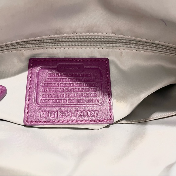 Coach Ashley Dotted Op Art Satchel Convertible Shoulder Bag Berry 20027 EUC - Picture 13 of 13